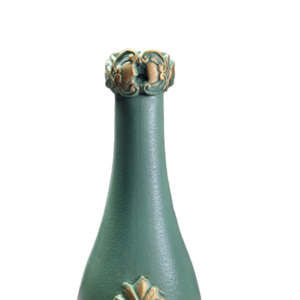Vintage διακοσμητικό μπουκάλι σε πράσινο και χρυσο χρωμα - γυαλί, σπίτι, διακοσμητικά μπουκάλια - 4