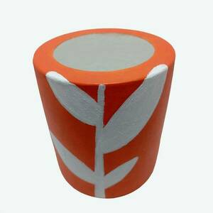 Tσιμεντένια κυλινδρική μολυβοθήκη 10.5 X 8.8 //maketa orange leaf - τσιμέντο, σκυρόδεμα, αξεσουάρ γραφείου - 3