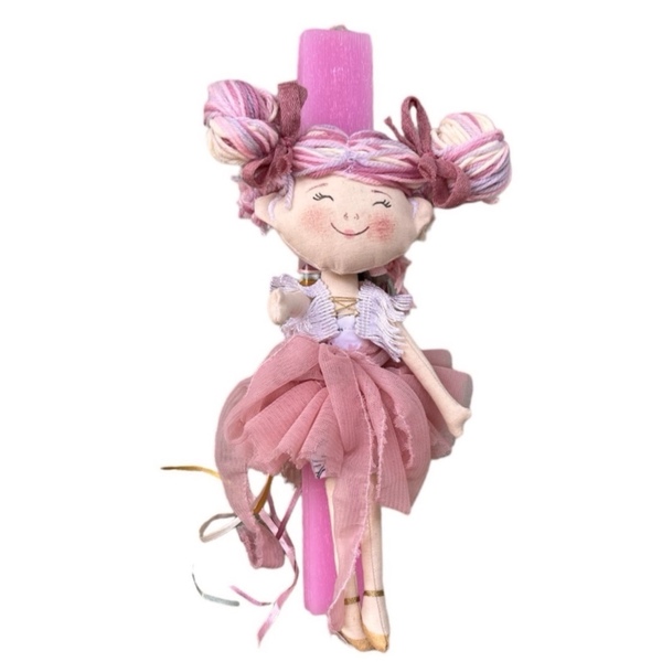 Αρωματική Λαμπάδα φούξια με κουκλίτσα μπαλαρίνα - κορίτσι, λαμπάδες, μπαλαρίνες, για παιδιά, για εφήβους