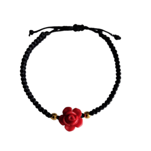 Bracelet macrame flower - κορδόνια, λουλούδι, boho, χεριού, αυξομειούμενα