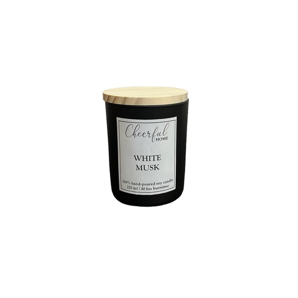 Αρωματικό κερί σόγιας σε ποτήρι 220 ml με άρωμα white musk - αρωματικά κεριά, κερί σόγιας, κεριά & κηροπήγια, vegan κεριά