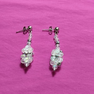 Handmade earrings drop crystal - γυαλί, δάκρυ, χάντρες, μακριά, ατσάλι - 3