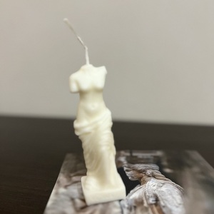 Φυτικό κερί σόγιας άγαλμα Αφροδίτης λευκό 11,5Χ3,5 εκ. - κεριά, κερί σόγιας, vegan κεριά - 3