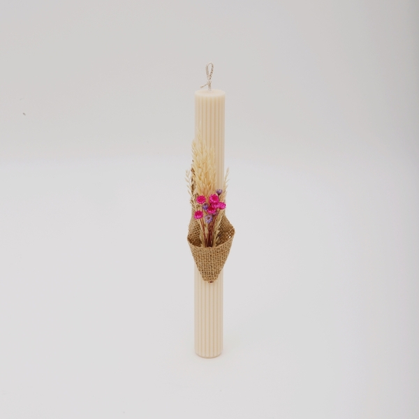 Πασχαλινή Λαμπάδα με Αποξηραμένα Άνθη - λαμπάδες, ζευγάρια, για ενήλικες