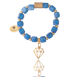 Κεραμικό Βραχιόλι σε Μπλε Χρώμα| The Gem Stories Jewelry - ασήμι, ημιπολύτιμες πέτρες, επιχρυσωμένα, χεριού, αυξομειούμενα