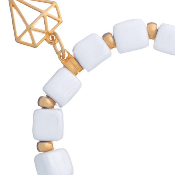 Κεραμικό Βραχιόλι σε Άσπρο Χρώμα| The Gem Stories Jewelry - ασήμι, ημιπολύτιμες πέτρες, επιχρυσωμένα, χεριού, αυξομειούμενα - 2