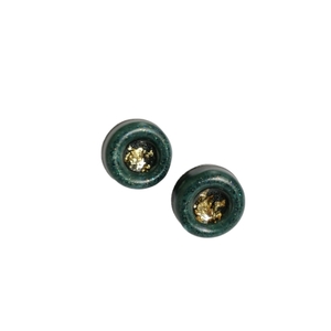 "Μini cicles" Καρφωτά σκουλαρίκια κουμπιά από υγρό γυαλί - γυαλί, μικρά, ατσάλι, φθηνά