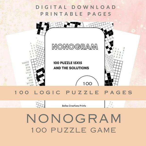 Nonograms Εκτυπώσιμο βιβλίο με μαθηματικούς γρίφους σε Α4 - σχέδια ζωγραφικής, φύλλα εργασίας