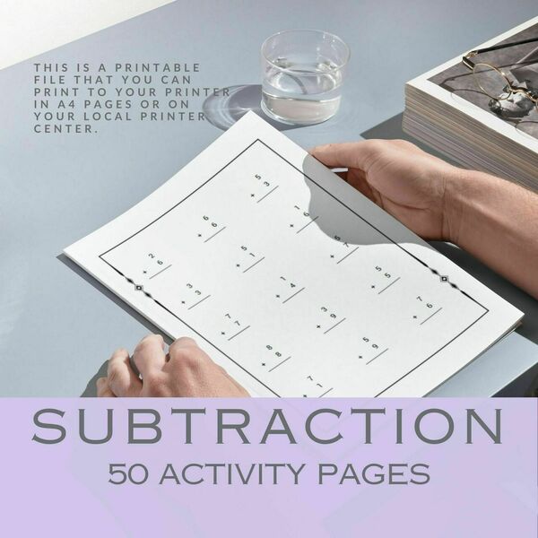 Εκτυπώσιμο βιβλίο αφαίρεσης με πράξεις με αριθμους 1-9 σε Α4 διαστάσεις - φύλλα εργασίας - 3