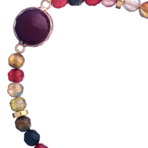 Βραχιόλι Αχάτη σε κόκκινες αποχρώσεις με ημιπολύτιμο στοιχείο | The Gem Stories Jewelry - ασήμι, ημιπολύτιμες πέτρες, επιχρυσωμένα, χεριού, αυξομειούμενα - 2