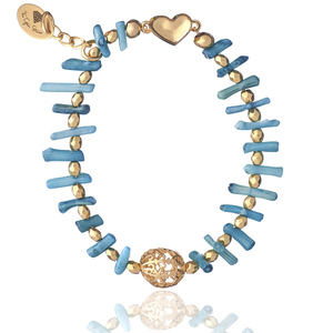 Βραχιόλι από Κλαδί Κοραλλιών σε χρώμα Τυρκουάζ | The Gem Stories Jewelry - ασήμι, ημιπολύτιμες πέτρες, επιχρυσωμένα, χεριού