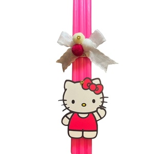 Πασχαλινή λαμπάδα Hello Kitty - κορίτσι, λαμπάδες, για παιδιά, ήρωες κινουμένων σχεδίων, ζωάκια