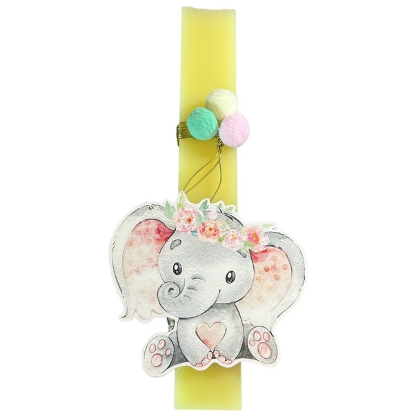 Πασχαλινή λαμπάδα ελεφαντάκι με μπαλόνια ,με διακοσμητικό τοίχου - κορίτσι, λαμπάδες, σετ, για παιδιά, ζωάκια - 2