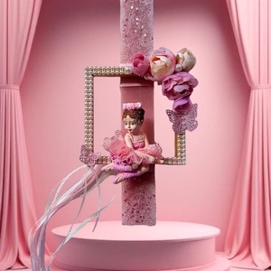 Πασχαλινη Λαμπαδα ρομαντικό κοριτσάκι με πεταλούδες - κορίτσι, λουλούδια, λαμπάδες, μπαλαρίνες, πριγκίπισσες - 2