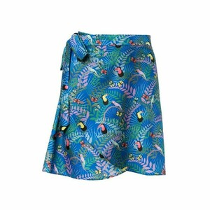 Lilian Skirt - Μίνι Σατέν Φούστα Φάκελος με Πολύχρωμο Μοτίβο Fauna Blue - πολυεστέρας, mini - 4
