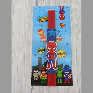 Λαμπάδα άνθρωπος αράχνη με ξύλινη πλάτη με κόκκινο κερί 27 cm - αγόρι, λαμπάδες, για παιδιά, σούπερ ήρωες, ήρωες κινουμένων σχεδίων - 2