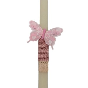 Λαμπάδα πεταλούδα με κρεμ αρωματικό κερί 30 cm - κορίτσι, λαμπάδες, για ενήλικες, για εφήβους