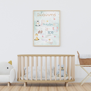 A4 Αφίσα| Ενθύμιο Γέννησης | Χαριτωμένα Ζωάκια | Πόστερ Ελληνικά | Πόστερ για παιδικό δωμάτιο | Αγόρι Κορίτσι - κορίτσι, αγόρι, προσωποποιημένα, ενθύμια γέννησης - 2