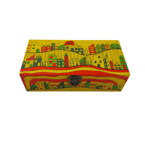 Σπίτια παραμυθιού "Κίτρινο"- Ξύλινο κουτί αποθήκευσης (6x10x20cm) - ξύλο, σπίτι, οργάνωση & αποθήκευση
