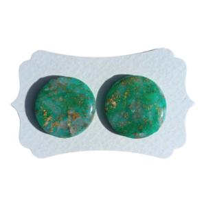 Σκουλαρίκια Κύκλοι Emerald Marble μεγάλα 2 - μοντέρνο, πηλός, καθημερινό, καρφωτά