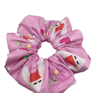 Υφασμάτινο λαστιχάκι scrunchie με ήρωα κινουμένων σχεδίων μικρό γουρουνάκι μικρού μεγέθους (11 εκ. ) σε ροζ αποχρώσεις - ύφασμα, κορίτσι, για τα μαλλιά, λαστιχάκια μαλλιών - 4
