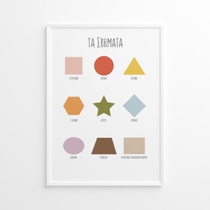 A4 Αφίσα | Επιμορφωτικό Πόστερ | Σχήματα | Πόστερ Ελληνικά | Πόστερ για παιδικό δωμάτιο | Αγόρι Κορίτσι - κορίτσι, αγόρι, αφίσες