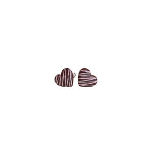 Donut σοκολατένιες καρδιές - καρδιά, πηλός, μικρά, ατσάλι, boho - 2