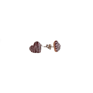 Donut σοκολατένιες καρδιές - καρδιά, πηλός, μικρά, ατσάλι, boho - 3
