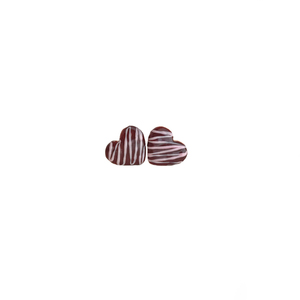 Donut σοκολατένιες καρδιές - καρδιά, πηλός, μικρά, ατσάλι, boho - 4