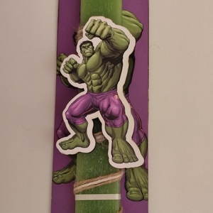 Λαμπάδα hulk1 - αγόρι, λαμπάδες, για παιδιά, για εφήβους, ήρωες κινουμένων σχεδίων