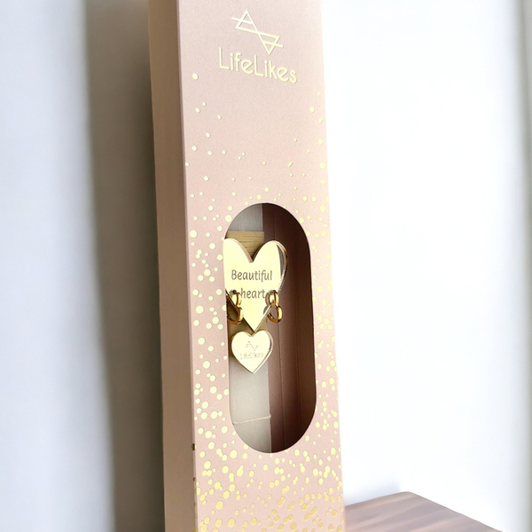 Λαμπάδα Γυναικεία "Beautiful Heart" με Σκουλαρίκια Χρυσά Σε Κουτί - κορίτσι, λαμπάδες, για ενήλικες