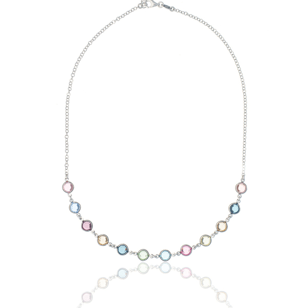Κολιέ Κόντό με χρωματιστά κρύσταλλα - Ασημί | The Gem Stories Jewelry - ασήμι, ημιπολύτιμες πέτρες, ασήμι 925, κοντά, επιπλατινωμένα