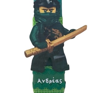 Λαμπάδα Τουβλάκια Ninjago πράσινη με όνομα - αγόρι, λαμπάδες, τουβλάκια, για παιδιά - 2