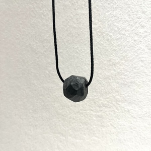 Lapis Fulminis Black Handmade Necklace Χειροποίητο Μαύρο Κολιέ Πολυμερικού Πηλού - επάργυρα, πηλός, κοντά - 3