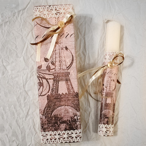 Ρομαντική vintage λαμπάδα Paris - κορίτσι, για ενήλικες, αρωματικές λαμπάδες, για εφήβους - 2