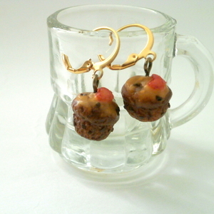 Cupcakes σκουλαρίκια από πολυμερή πηλό - πλαστικό, ατσάλι, γάντζος - 2