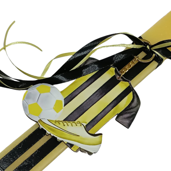 Πασχαλινή λαμπάδα ποδοσφαίρου κίτρινη - αγόρι, λαμπάδες, για παιδιά, για εφήβους, σπορ και ομάδες - 2