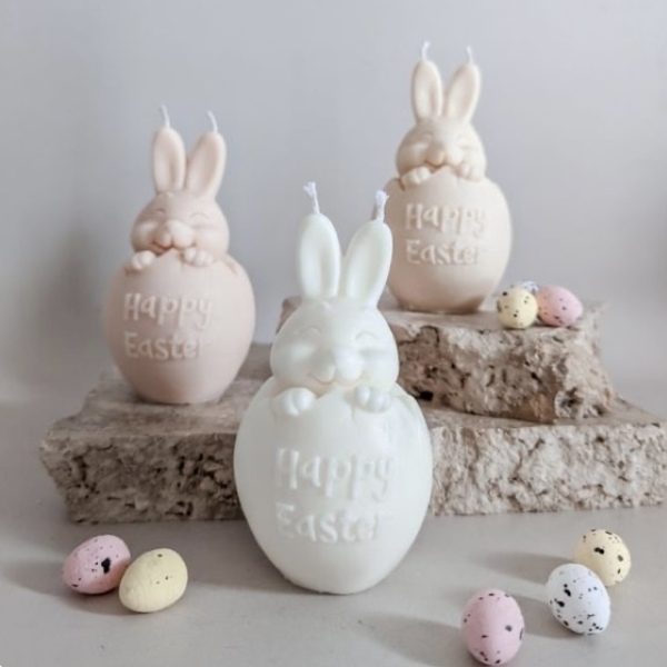Happy Easter bunny! - κεριά, κερί σόγιας, vegan κεριά