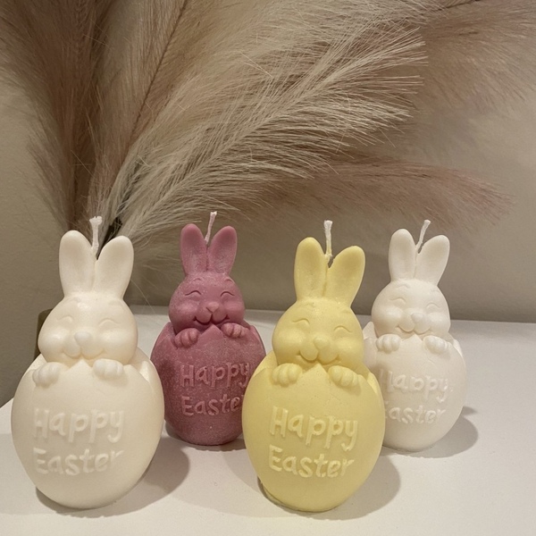 Happy Easter bunny! - κεριά, κερί σόγιας, vegan κεριά - 4