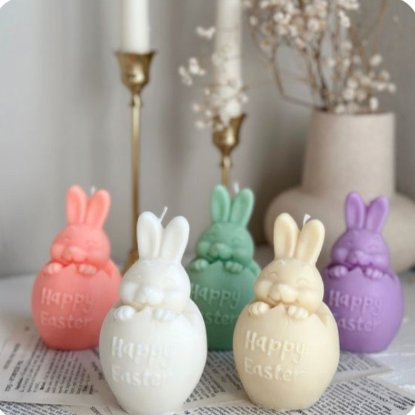 Happy Easter bunny! - κεριά, κερί σόγιας, vegan κεριά - 5