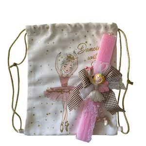 Πασχαλινή Λαμπάδα μαγνητάκι Πριγκίπισσα Μπαλαρίνα & Δώρο με υφασμάτινο σακίδιο Μπαλαρίνα - κορίτσι, λαμπάδες, σετ, για παιδιά, πριγκίπισσες