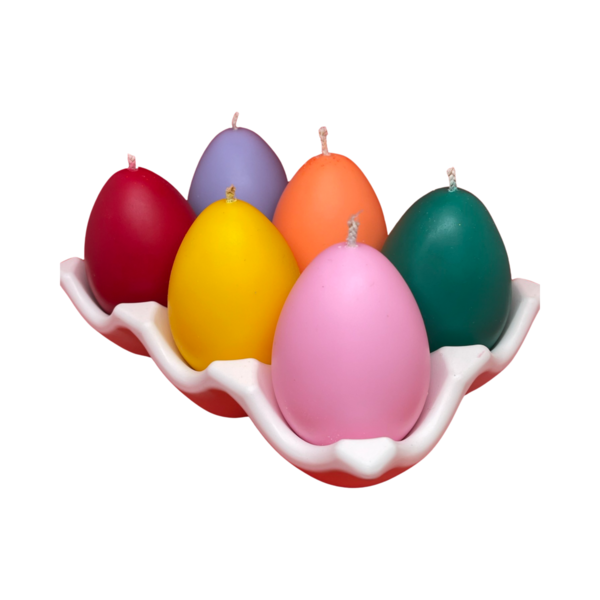 Χειροποίητα Πασχαλινά αβγά απο κερί σε αβγουλοθήκη - κεριά, δώρο για πάσχα, δώρο πάσχα