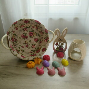 Πακέτο δώρου Easter Edition: "Pink Roses" Basket - σετ, διακοσμητικά, πασχαλινά δώρα, soy candle, διακοσμητικό πασχαλινό - 3