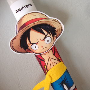 Λαμπάδα "One Piece Monkey D. Luffy" με όνομα παιδιού - αγόρι, λαμπάδες, για παιδιά, ήρωες κινουμένων σχεδίων, προσωποποιημένα - 2