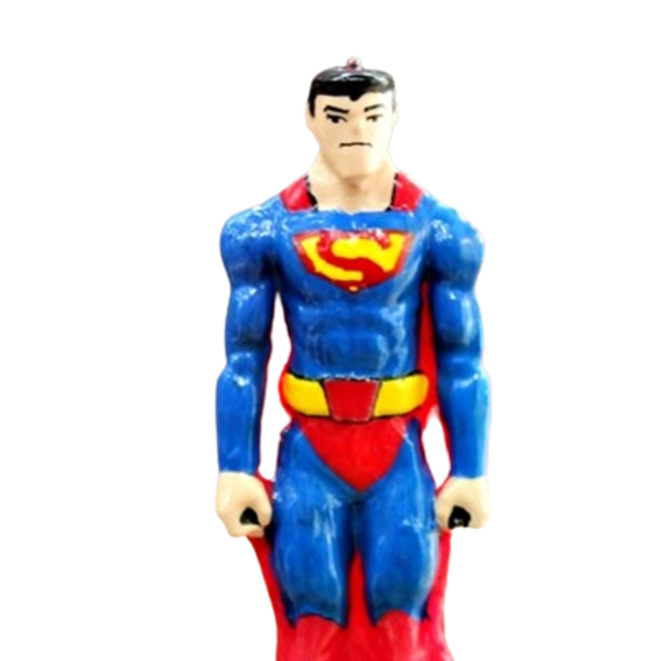 SUPER MAN ΛΑΜΠΑΔΑ 3D γίγας 31χ8χ4 - λαμπάδες, για παιδιά, για εφήβους, σούπερ ήρωες, ήρωες κινουμένων σχεδίων