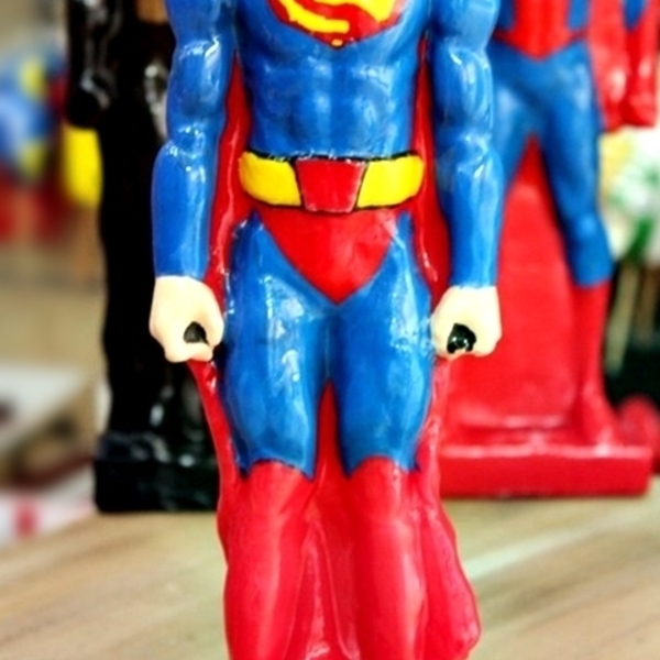 SUPER MAN ΛΑΜΠΑΔΑ 3D γίγας 31χ8χ4 - λαμπάδες, για παιδιά, για εφήβους, σούπερ ήρωες, ήρωες κινουμένων σχεδίων - 2
