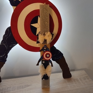 Σετ αρωματική λαμπάδα Captain America και επιτοίχιο φωτιστικό 40cm - αγόρι, λαμπάδες, σετ, ήρωες κινουμένων σχεδίων - 3