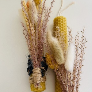 Λαμπάδα μελισσοκέρι κηρήθρα Νο2 - λουλούδια, λαμπάδες, για παιδιά, για ενήλικες, για εφήβους - 2