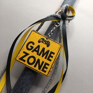 Λαμπάδα αρωματική γκρι σκούρο με μπρελόκ GAME ZONE_PLAYSTATION - αγόρι, λαμπάδες, για εφήβους, games - 4