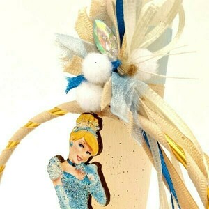 Αρωματική ιβουάρ λαμπάδα με ξύλινο στοιχείο πριγκίπισσα 22x12x3 - κορίτσι, λαμπάδες, για παιδιά, πριγκίπισσες - 3